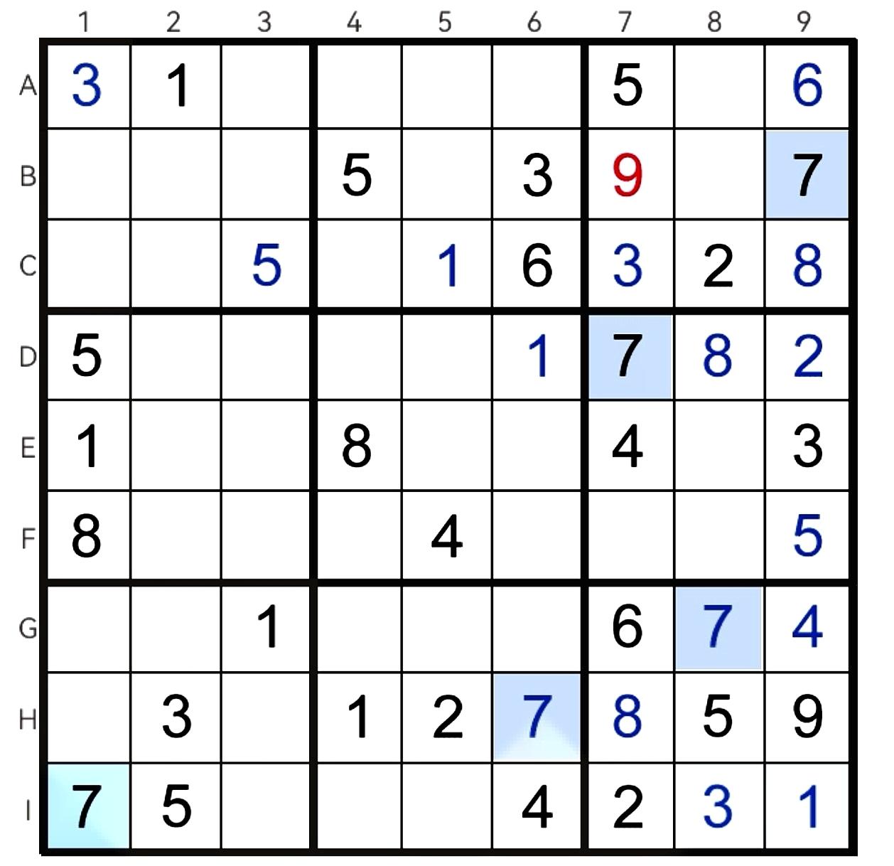 刚刚发现一个问题，Ai的读图能力真的是很差很差，我问Ai图中B7为什么不能填9，