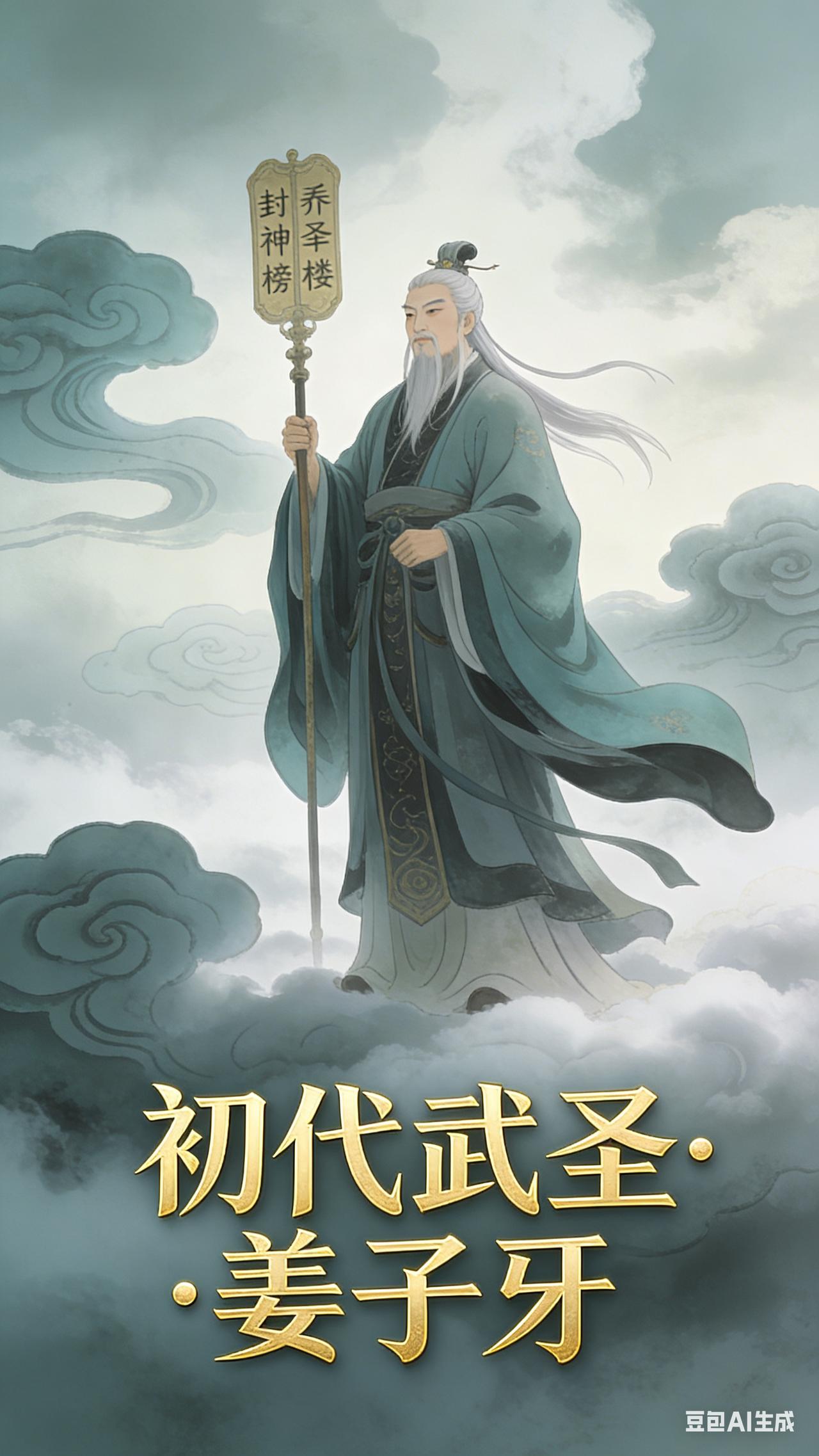 初代武圣姜子牙，那可是封神榜上响当当的传奇人物！很多人受《封神演义》影响，觉得他