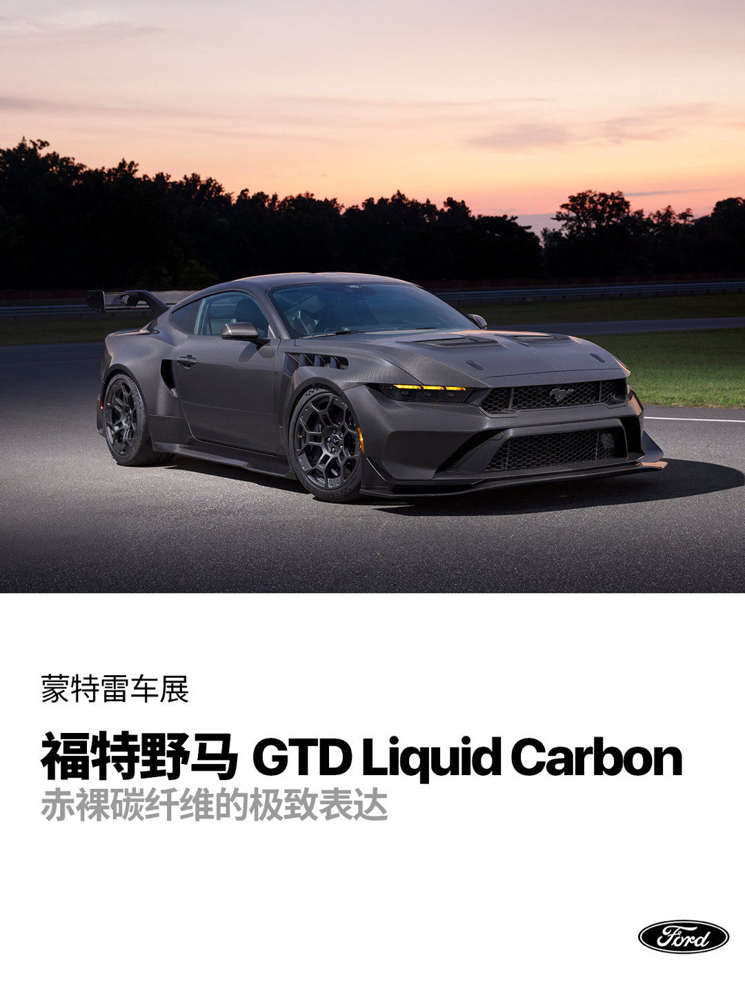 福特给野马GTD添了一款“全碳版”车型，全车的外覆件都是碳纤维……大v聊车汽场全