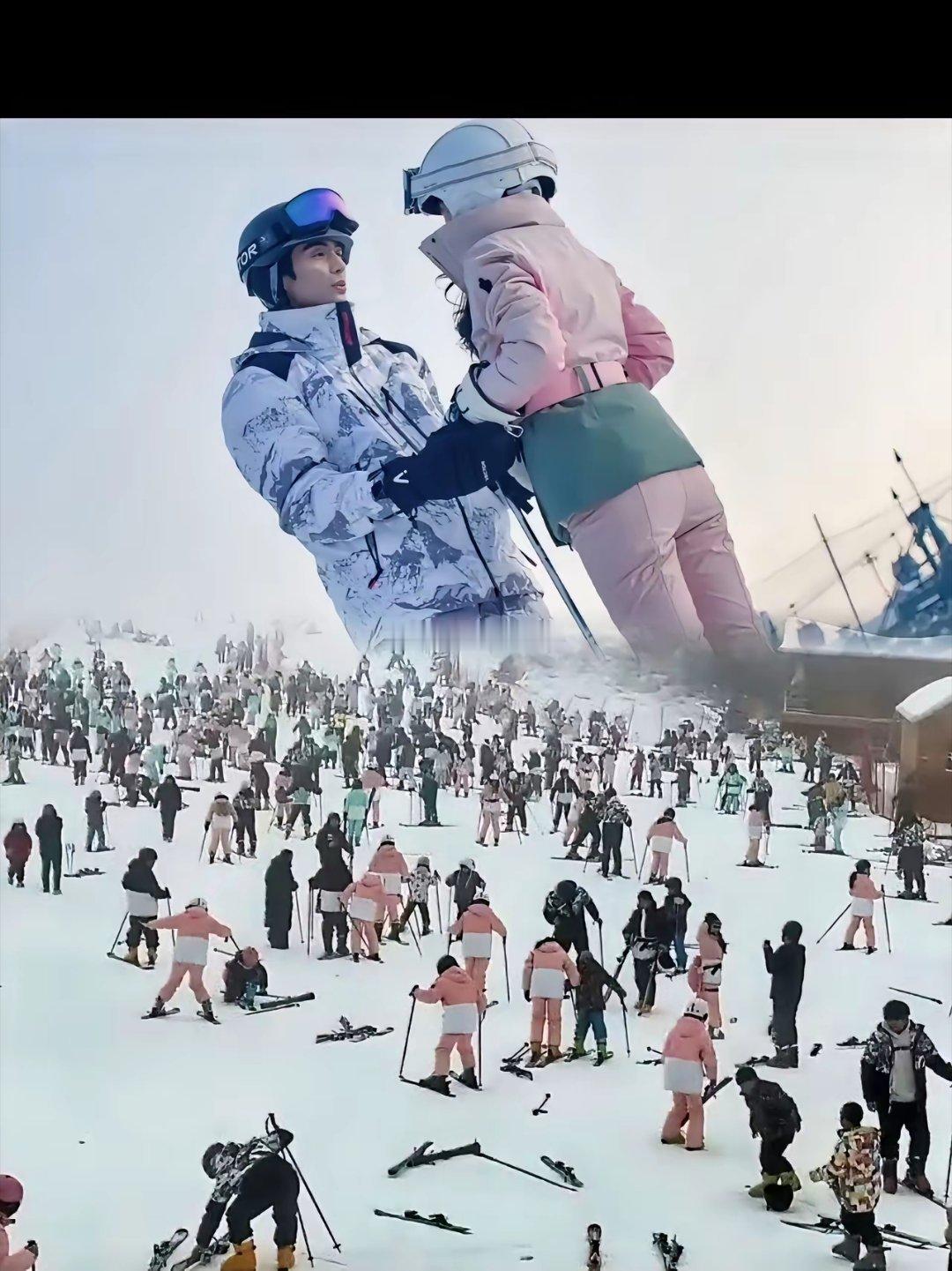 闺蜜去长白山滑雪换完衣服一出来她都笑完了原来《骄阳似我》这么爆啊，这满坑满谷的都