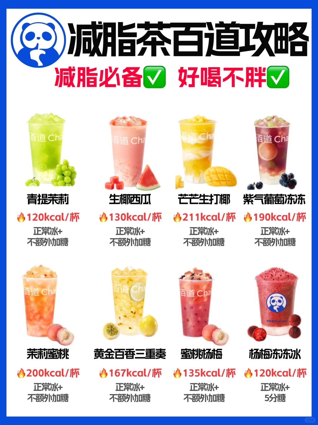 减脂期🔥茶百道点单攻略‼️低卡好喝✅附热量