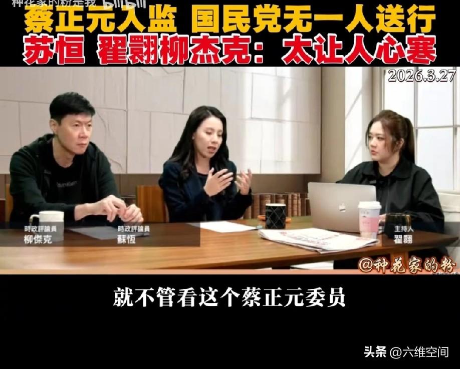 苏恒为蔡正元替马英九扛雷感到不值，今天蔡正元入狱，除了馆长、苏恒、翟翾和柳杰克去