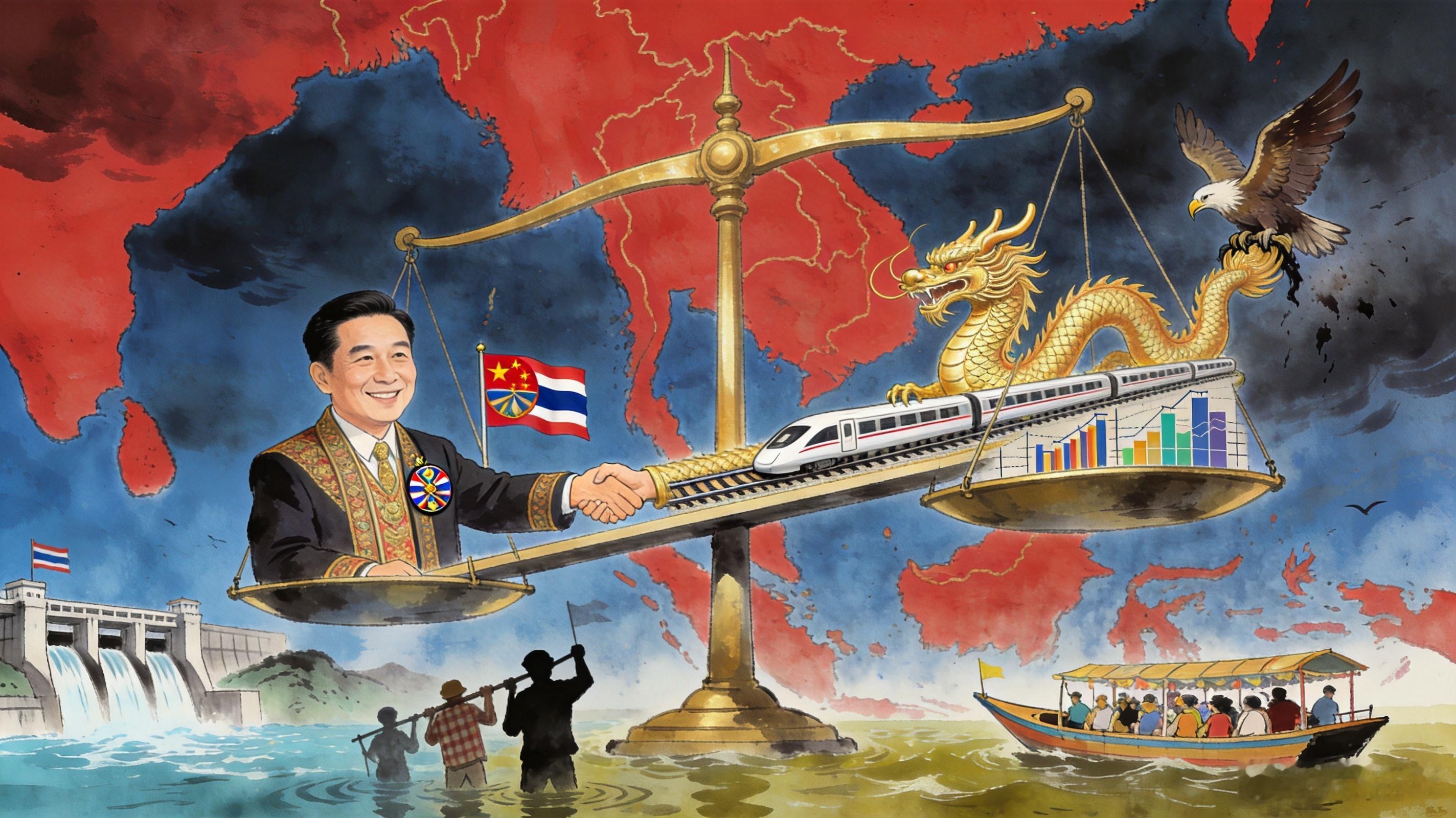泰国新任总理抵达上海，胸前别着中泰两国国旗徽章，用中文说了几句问候的话。这个外交