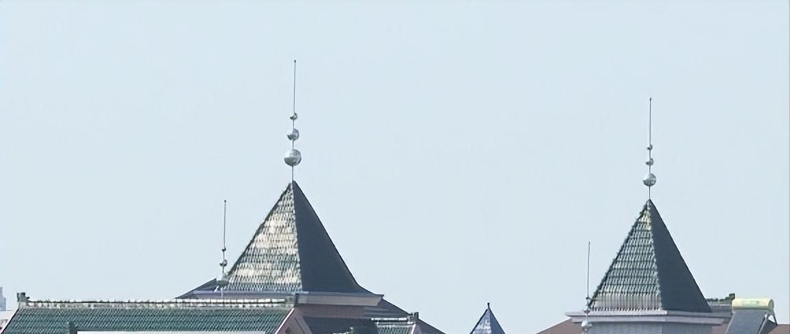 去杭州玩，坐车经过萧山北部，我被路两边民房的屋顶吸引住了。

几乎每一栋房子的顶