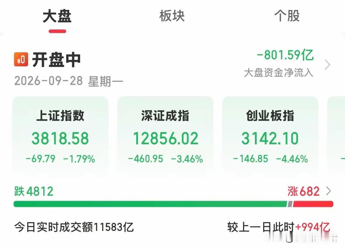 盘中观察解读：指数破位，进入二次探底阶段
 
开盘时没能盯盘，回头看盘面走势，大