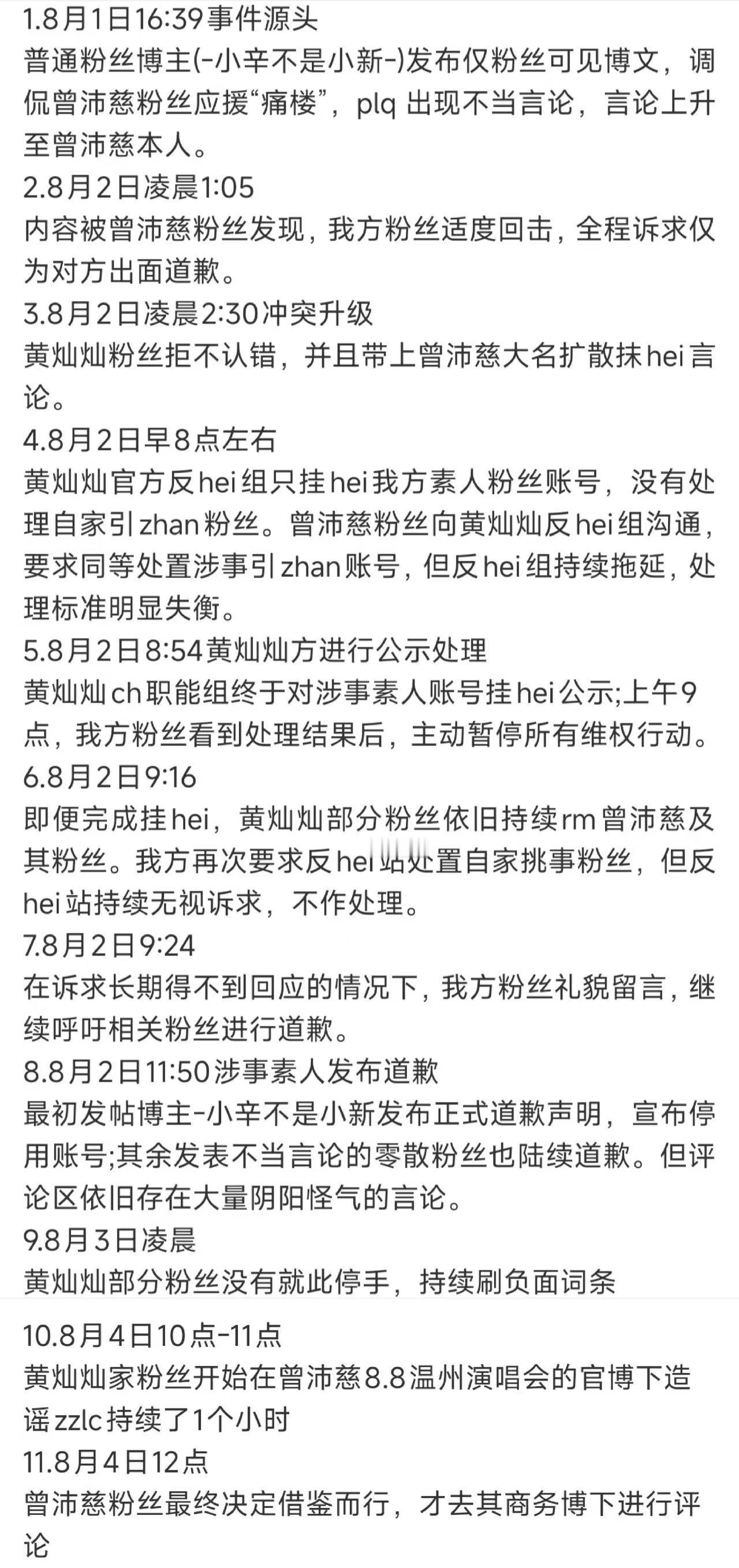 曾沛慈黄灿灿粉丝时间线好一个颠倒黑白的“完美”剧本啊我们不聊别的，只讲事实先撩者