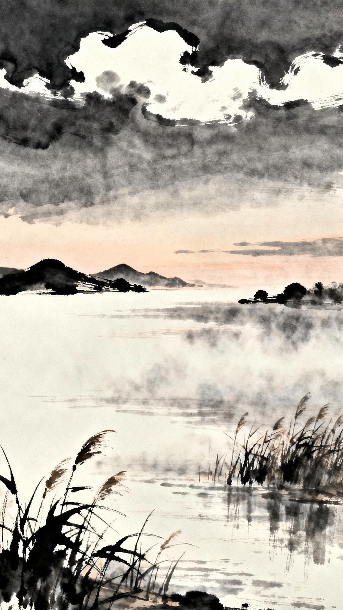 暮云淡描三江画