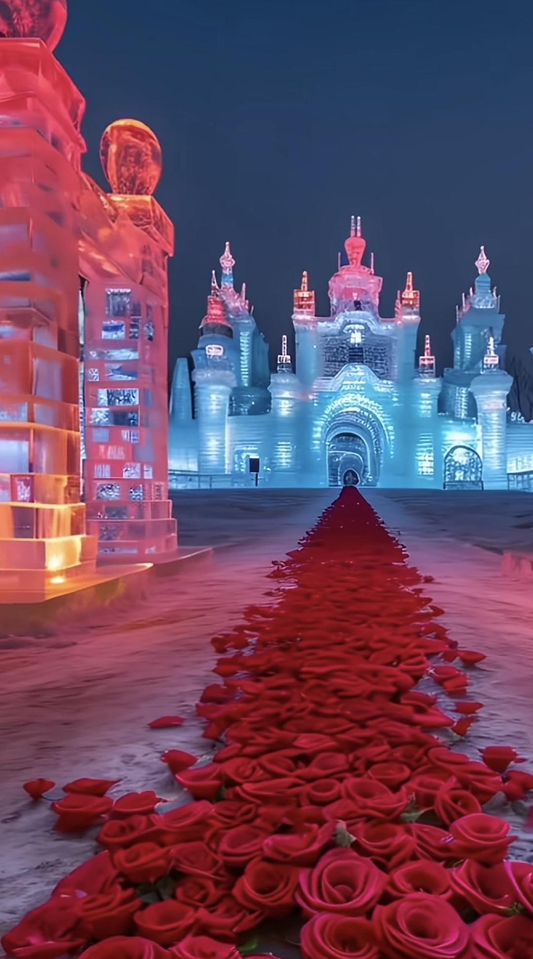 哈尔滨冰雪大世界，用冰雪凝固住的一个永恒梦境～风景 分享一张绝美的风景照片