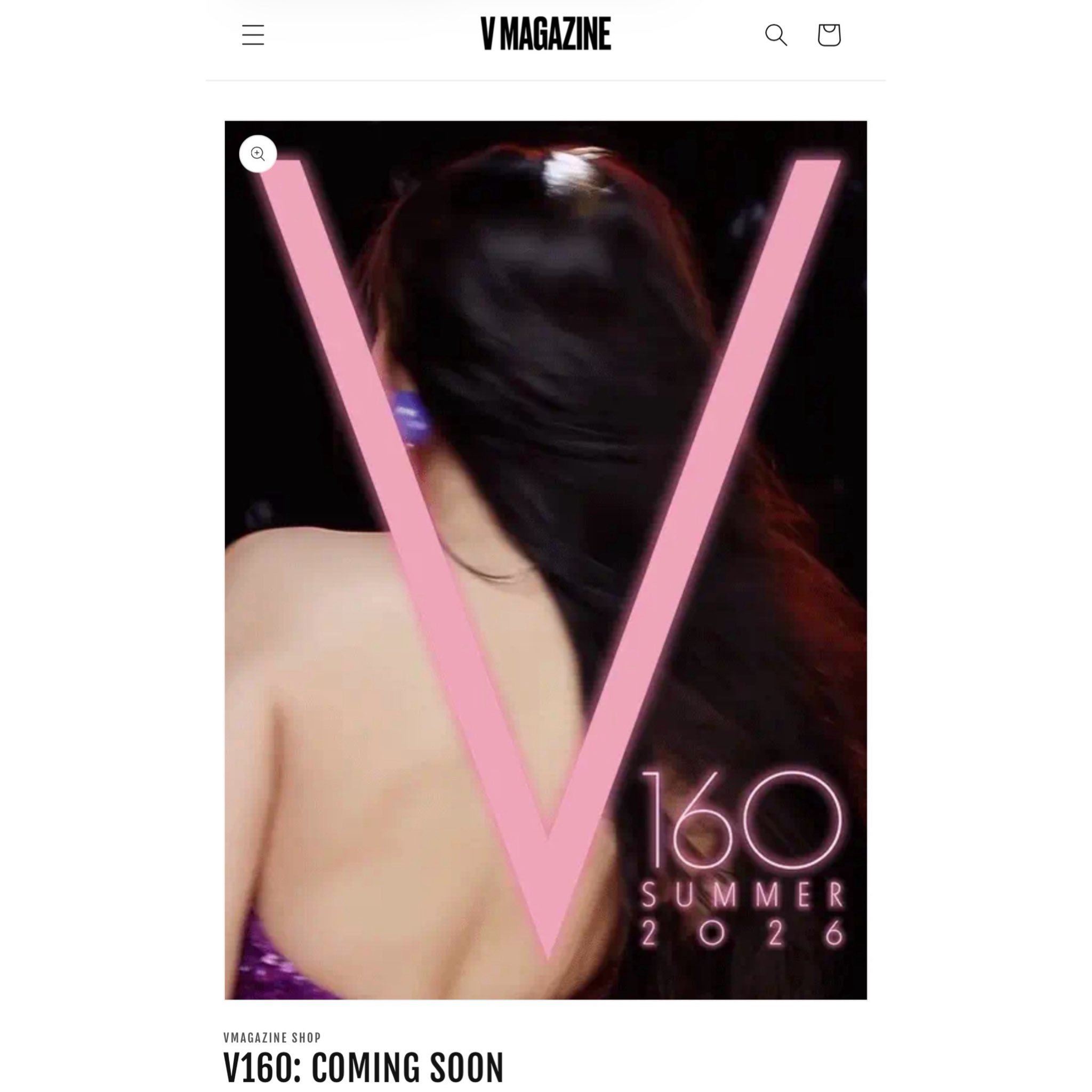JISOO X V MAGAZINE 🥰V 160 的线上发售将于 2026 