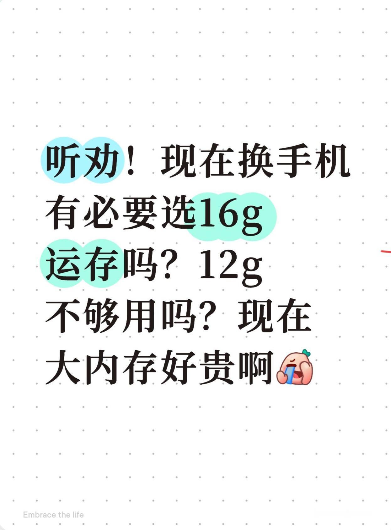 不懂就问，买手机选16g还是12g好？

2026年，你的手机运存多大？讲真的，