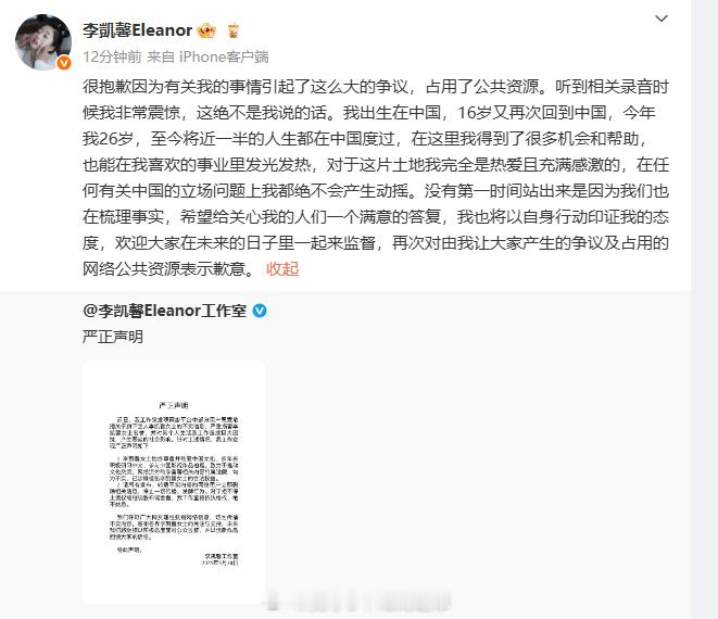李凯馨说这绝不是我说的话李凯馨称相关录音造假李凯馨以自身行动证明态度针对网传录音