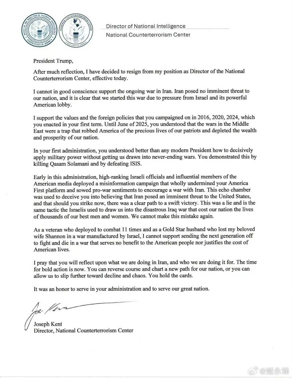【打伊朗，真错得离谱。这是军官团的背离】特朗普众叛亲离，老兵也不干了。之后，特朗