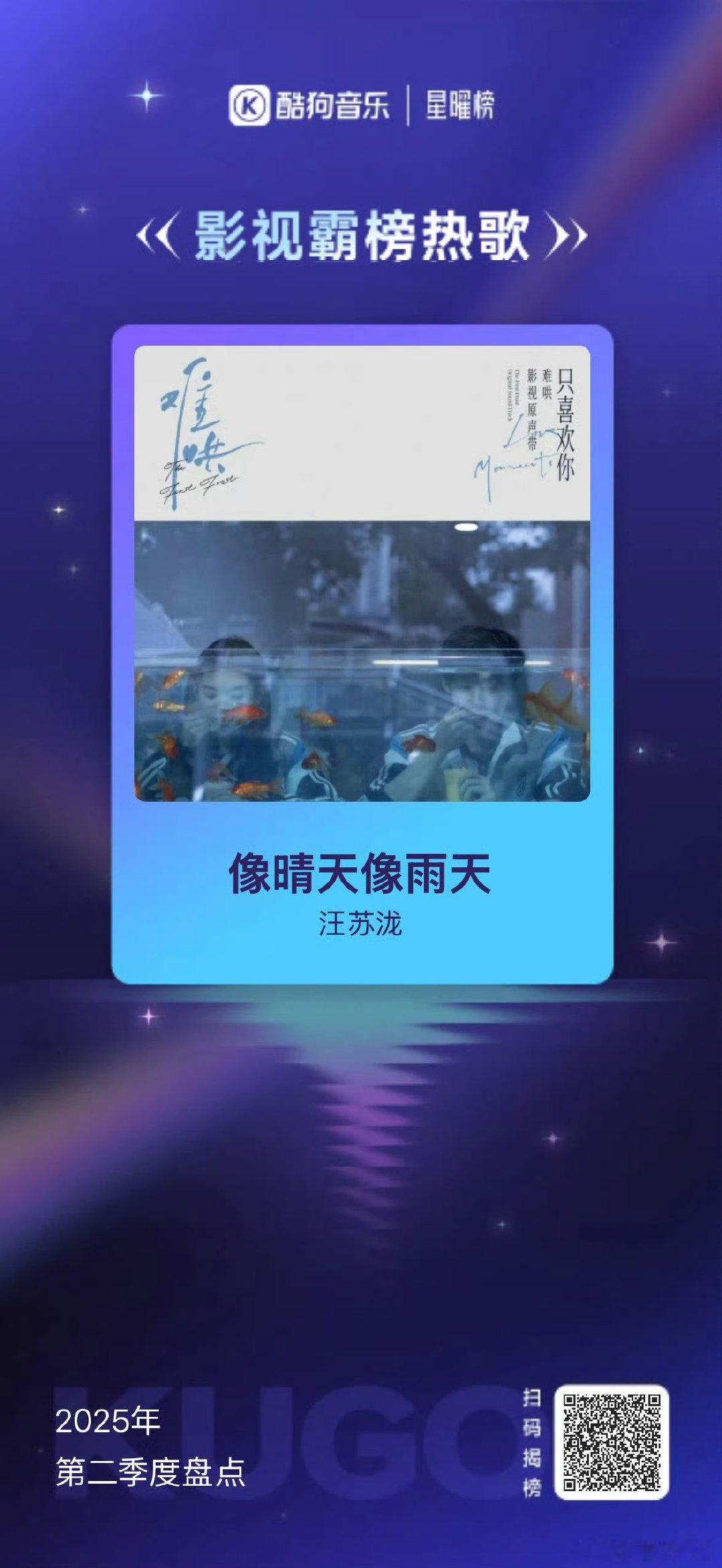汪苏泷像晴天像雨天双季度第一汪苏泷王源一起录歌?恭喜由创作并演唱的《像晴天像雨天
