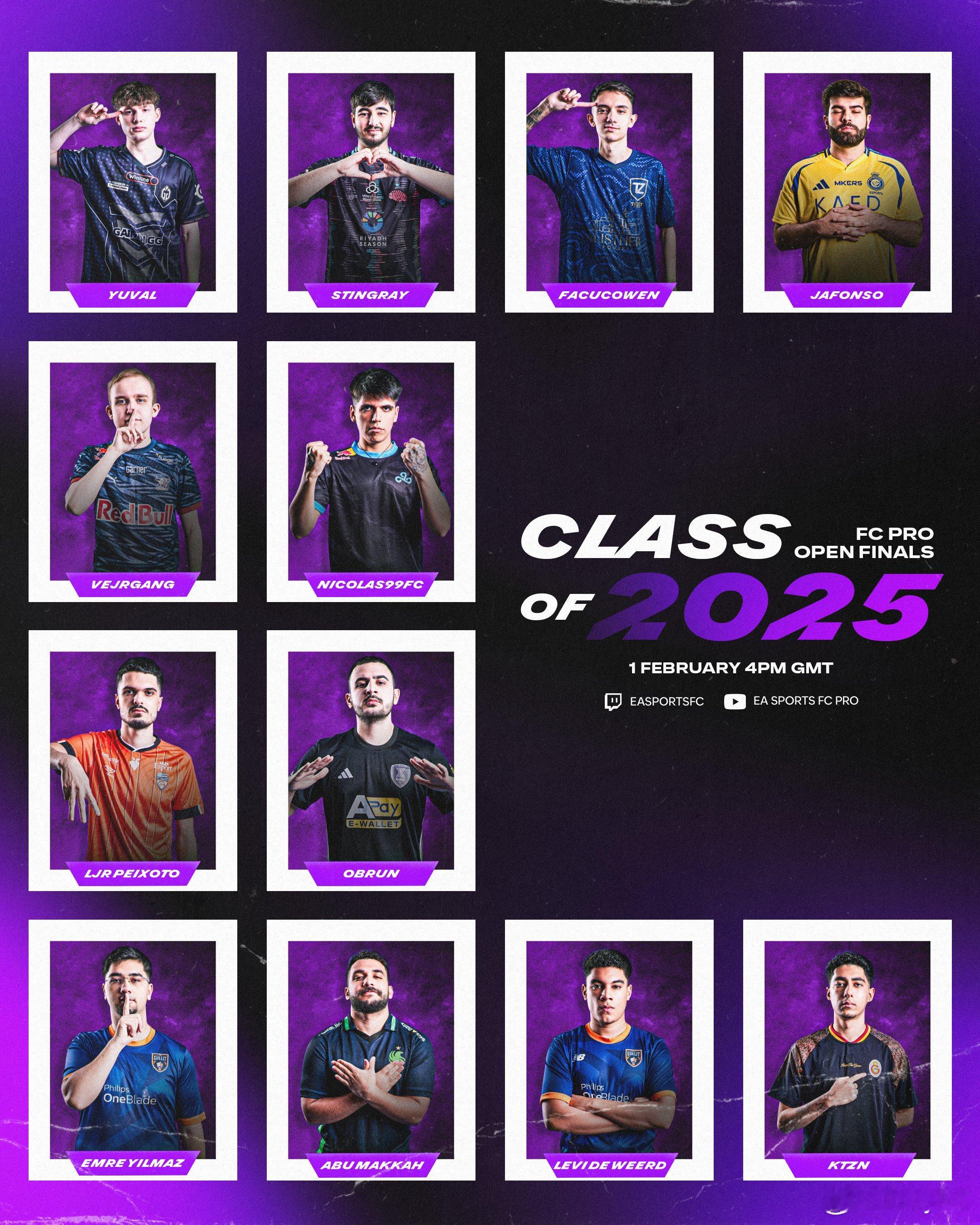 FC Pro公开赛最终决赛入围选手。 