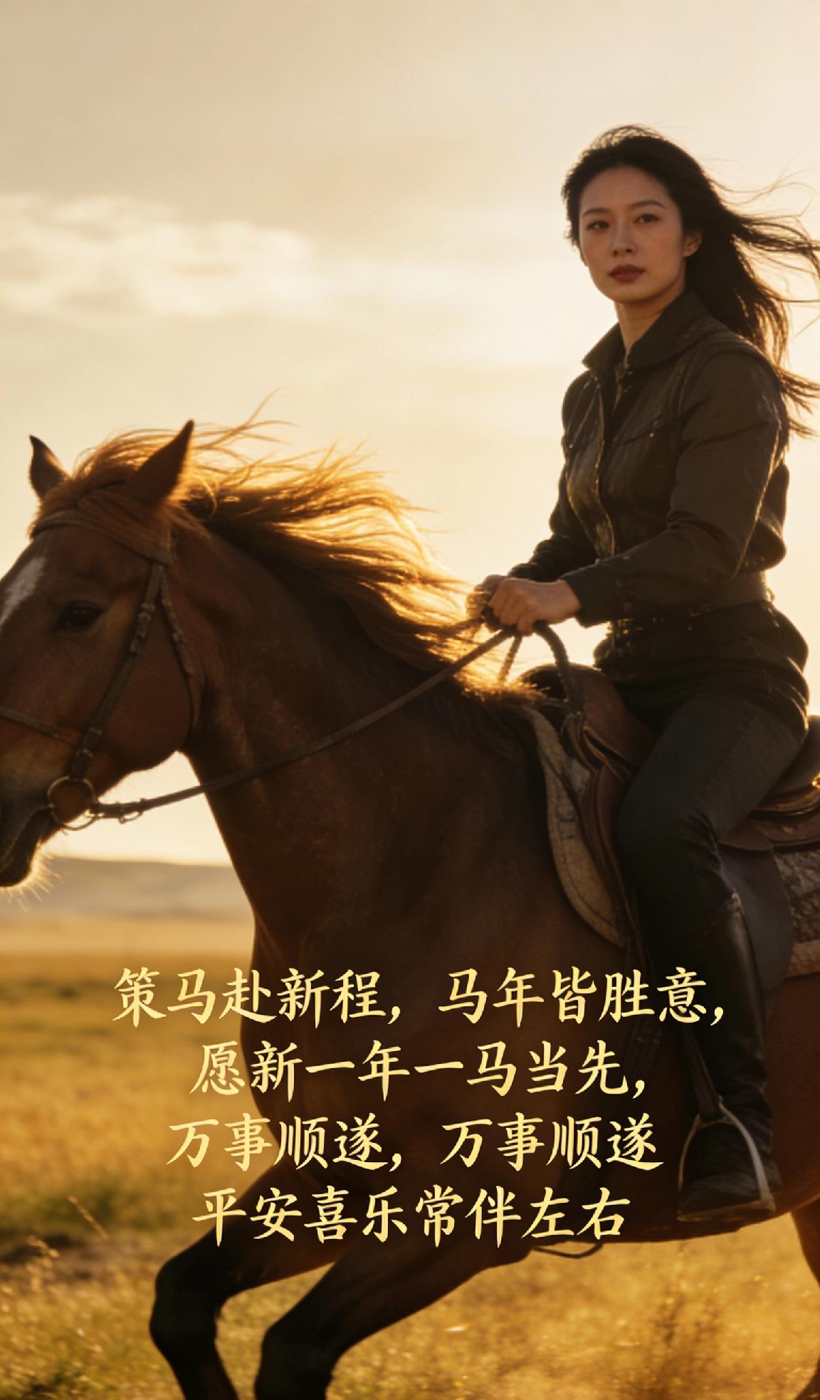 简短又有朝气，愿新一年一马当先，万事顺遂，平安喜乐常伴左右🐎马年大吉 一马当先