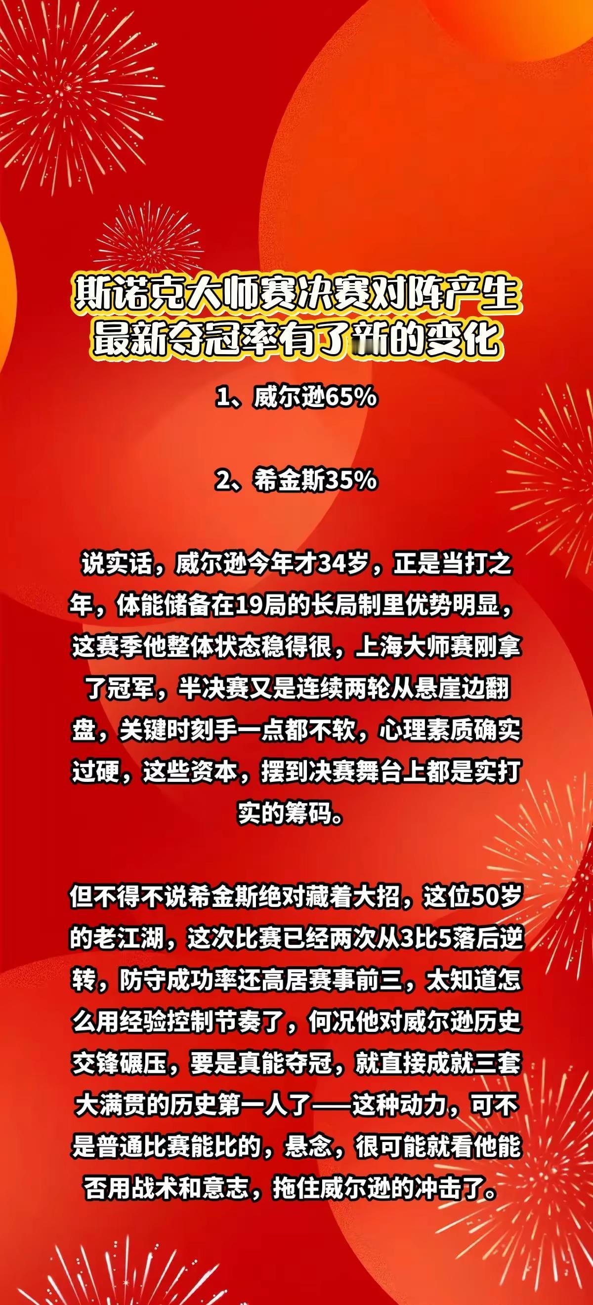 斯诺克大师赛决赛对阵产生，夺冠率如下。斯诺克 斯诺克大师赛  热搜