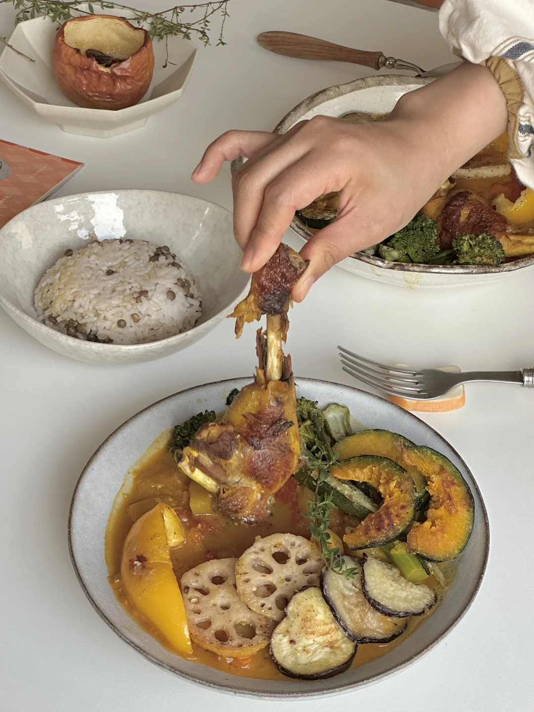 冬日暖食｜时蔬鸡腿汤咖喱🍗🍲