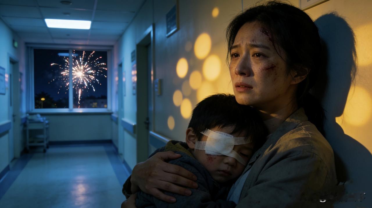 揪心！昨天除夕夜，朋友家八岁孩子在外面放鞭炮，由于家里人平时就惯着，他非得自己点