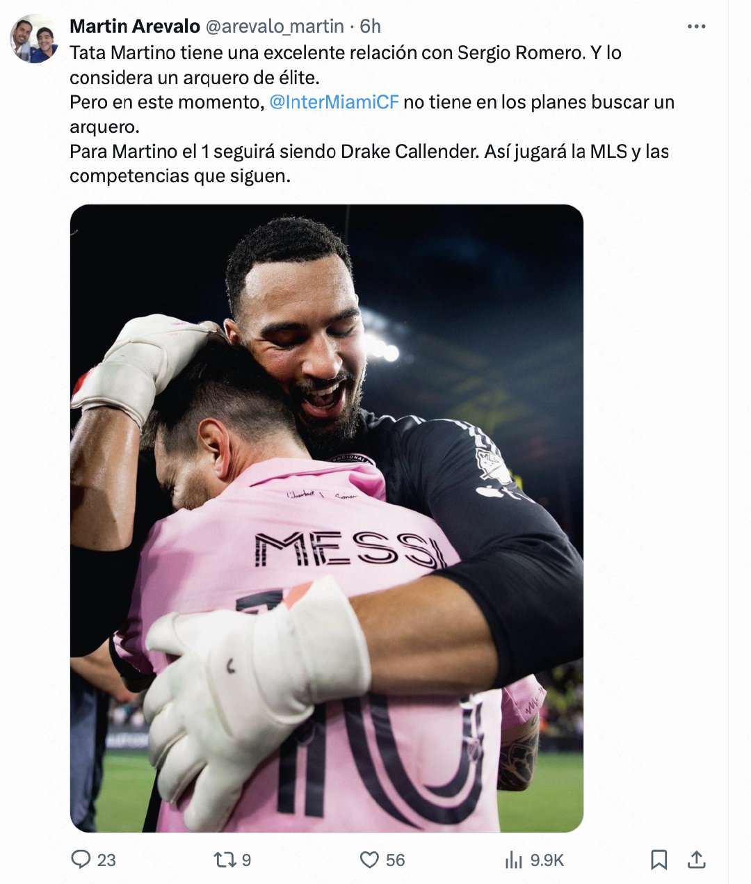 记者Martin Arevalo连续发推：“马蒂诺和罗梅罗之间私交甚好，在他看来
