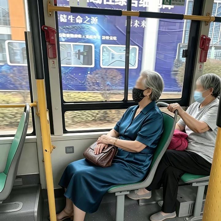 公交车上一幕，戳中无数成年人的现实!

两位年过七旬的白发老太并排而坐，同样满头