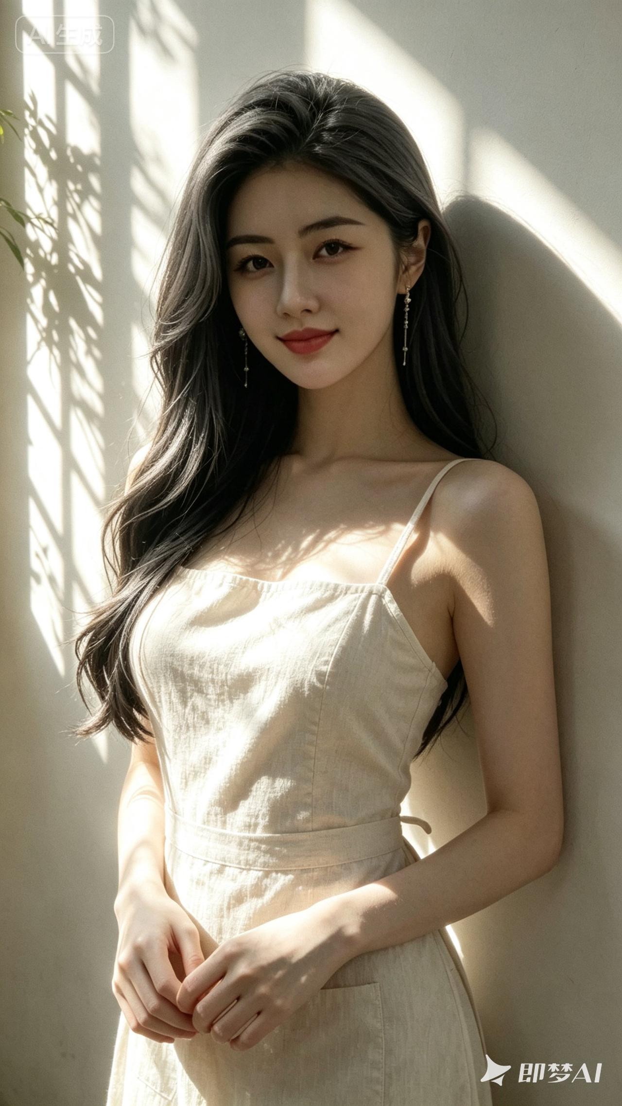 阳光下的温柔女神，浅笑安然，美得如梦如幻。