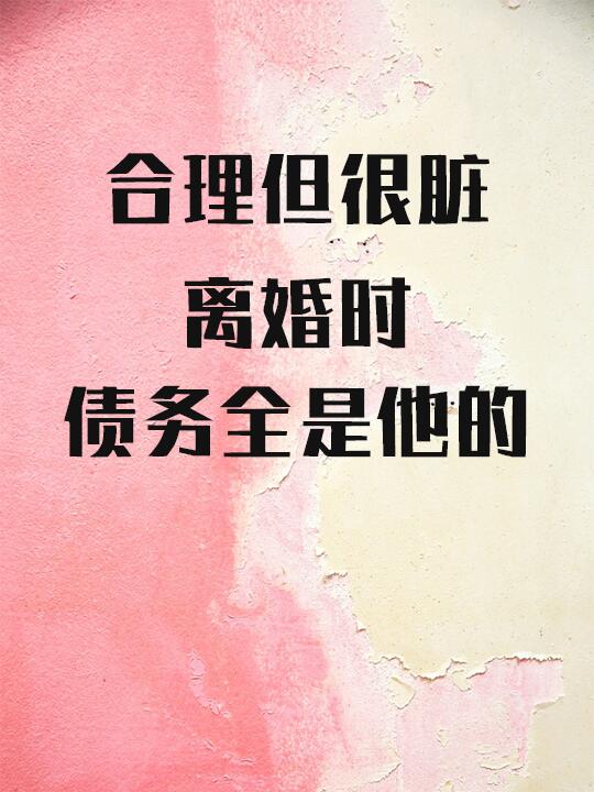 合理但很脏，离婚时，债务全是他的