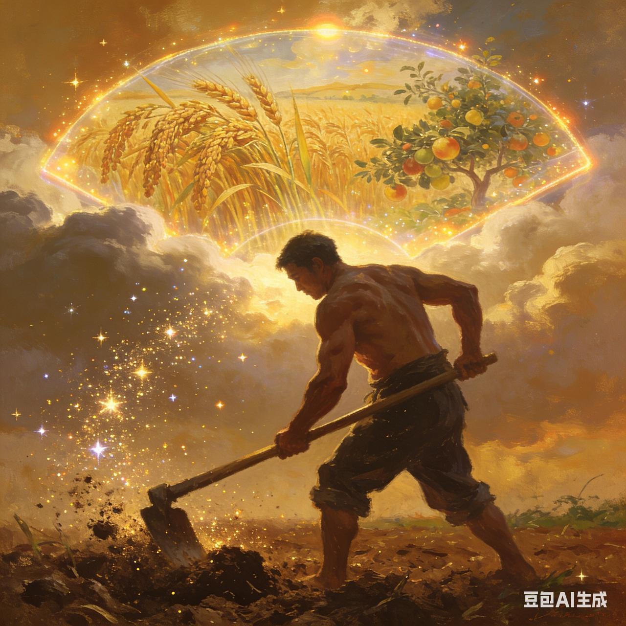 上联:地里耕田汉、你来对下联云端逐梦人