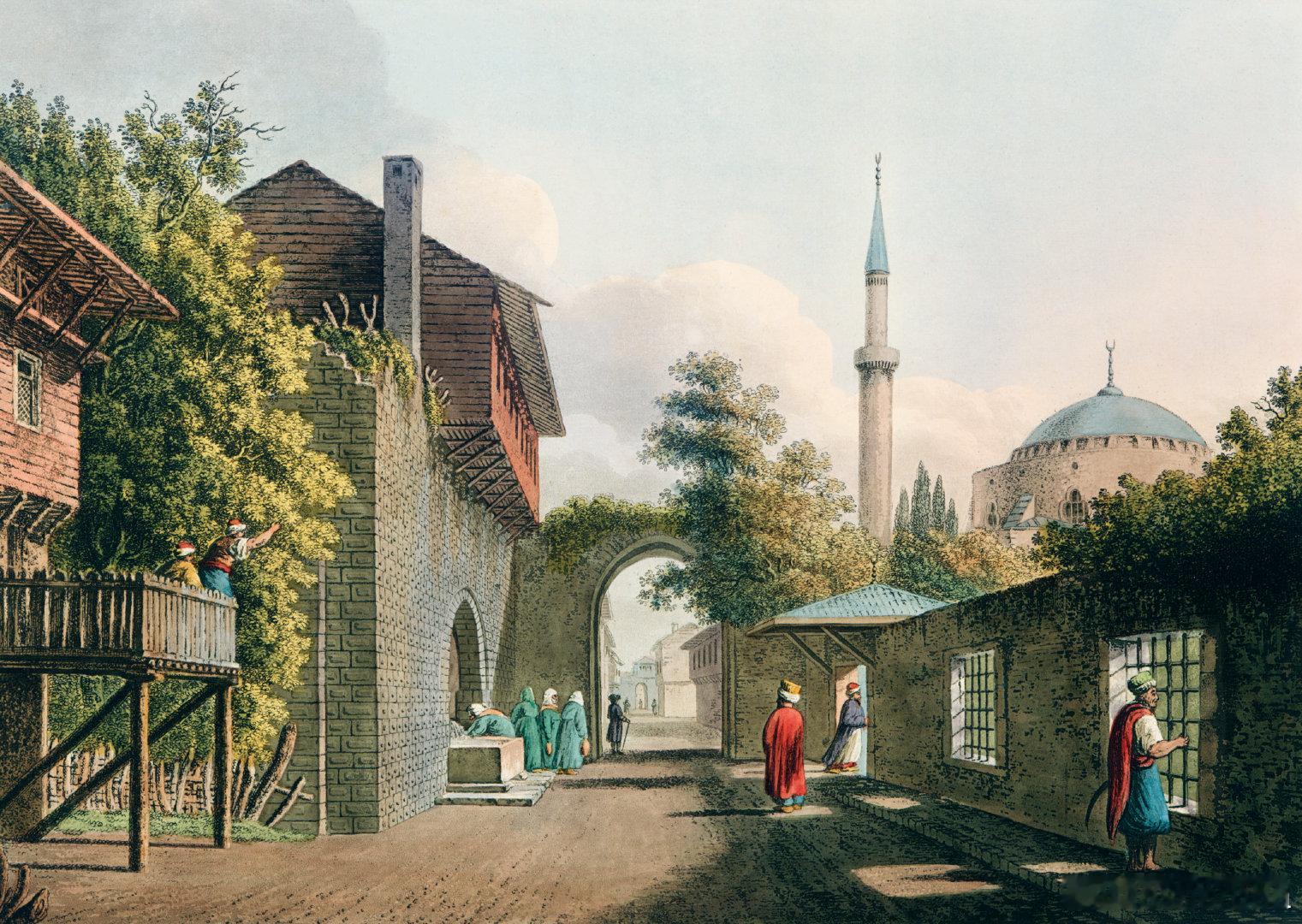 西洋历史文化鱼缸 意大利画家路易吉·迈耶（1755–1803）的作品《伊斯坦布尔