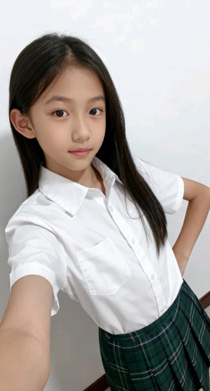 这位小妹妹穿着校服，好可爱！分享你最喜欢的水果的照片 清纯校服少女 清纯校服风