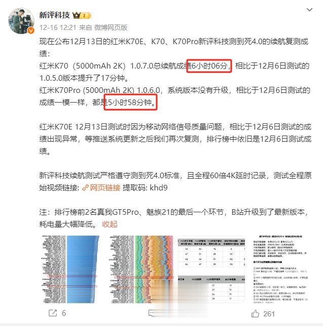 都是骁龙8 gen3，小米14系列小电池续航都能这么好，红米K70 Pro却只有