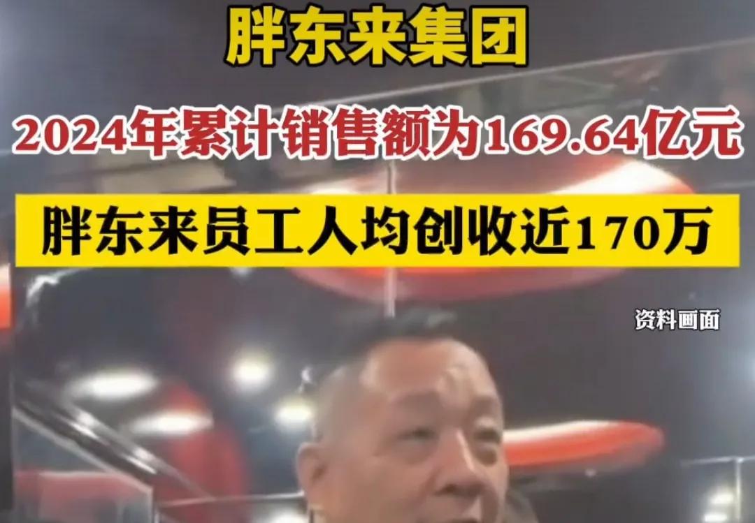 胖东来创170亿收官。胖东来许昌10家店铺2024年以169.64亿元的营业额再