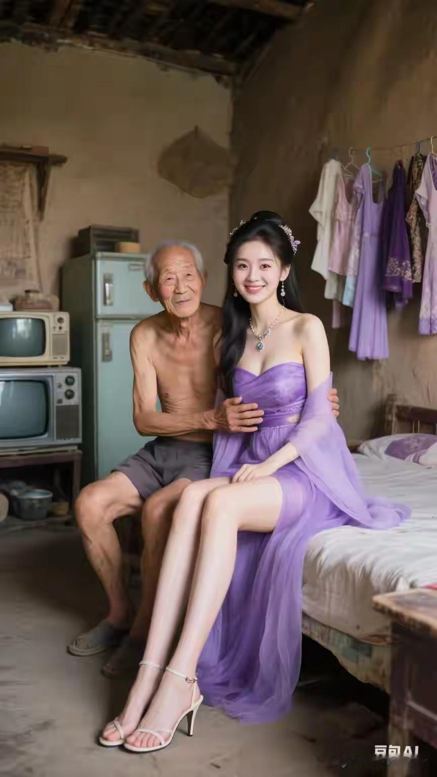 《AI之叹》

AI神力实堪夸，
穷叟能迎美娇娃。
不辨衰容与贫境，
指尖轻点入