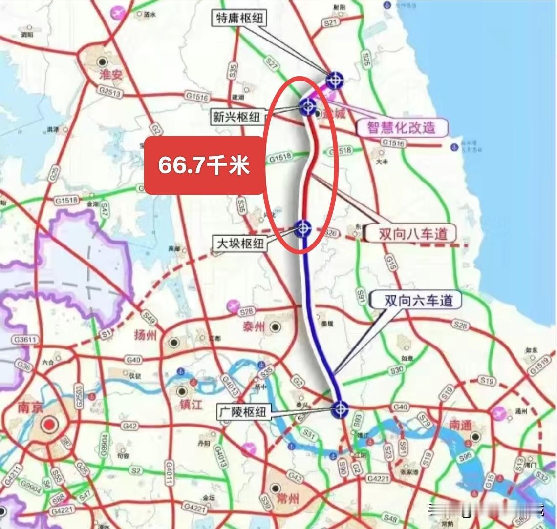 盐城到靖江的高速都要扩成8车道了！为啥南通境内的沿海高速就不能扩一下呢？

今天