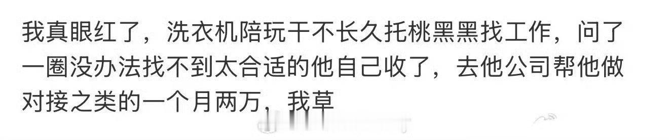 好想急头白脸的做桃黑黑的朋友啊 我也想要一个月两万的工作 