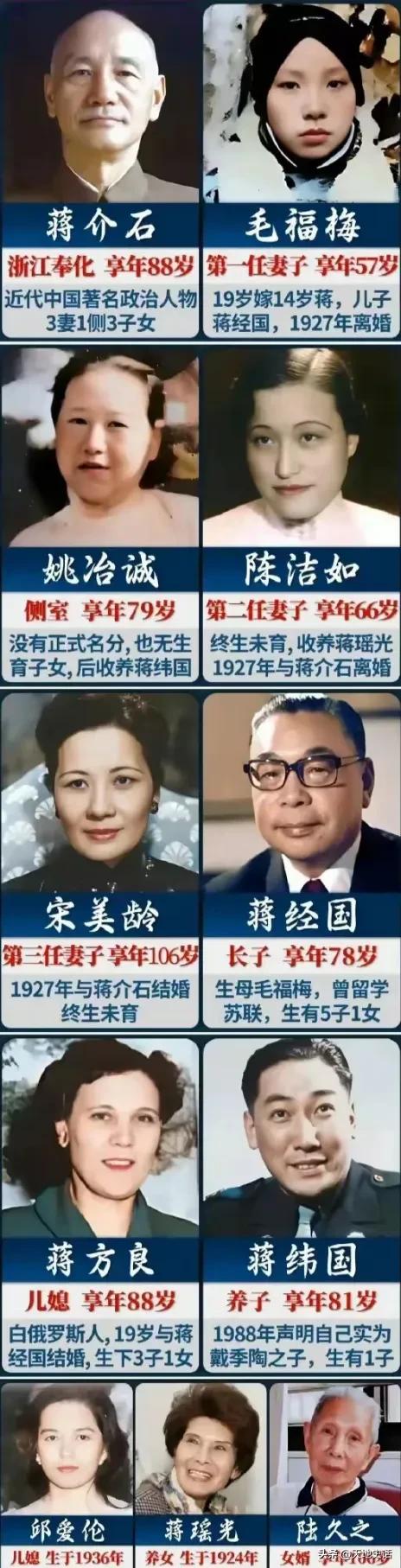 蒋介石全家福，一生娶了四位妻妾，长子经国2位养子养女

蒋介石，近代中国风云人物