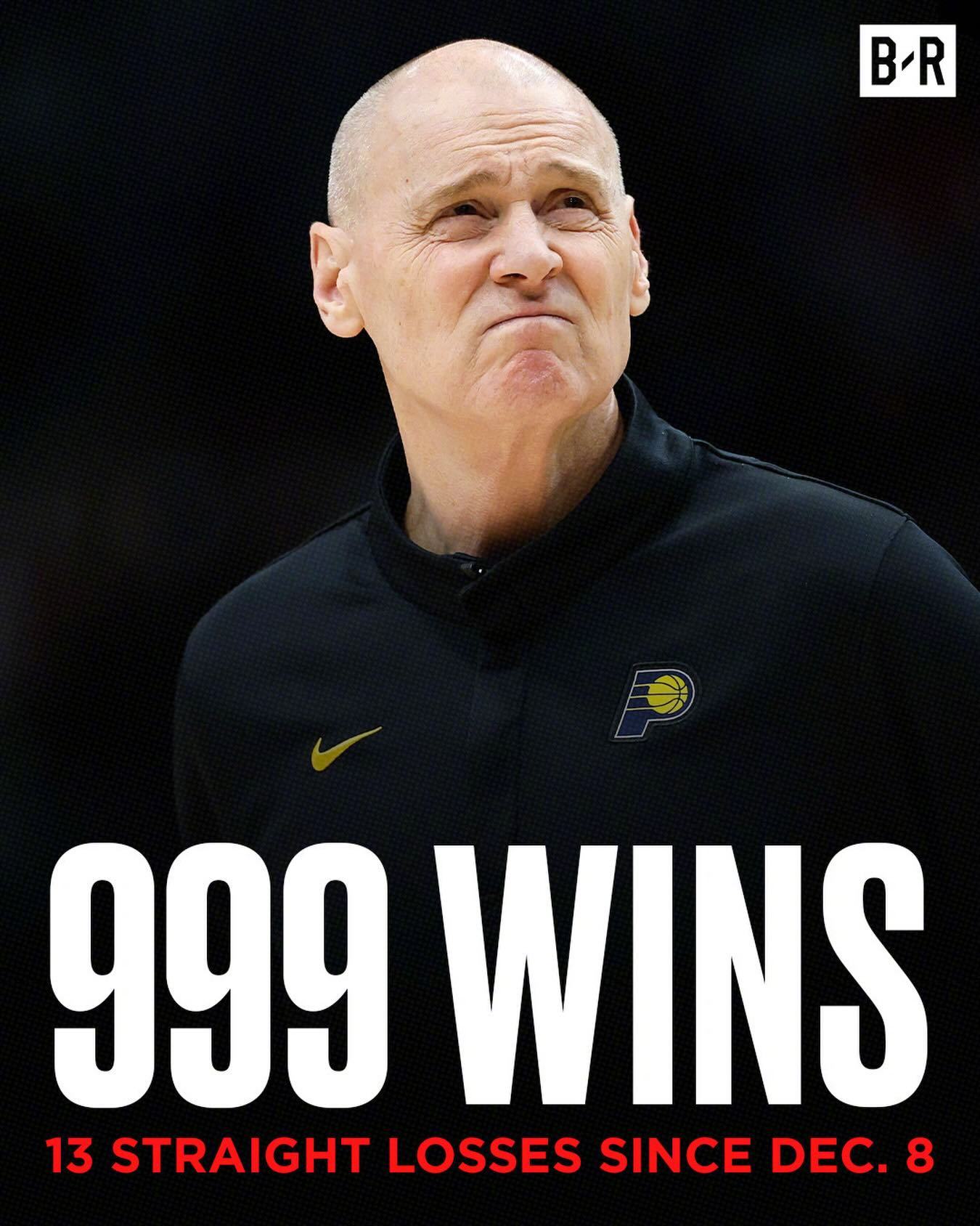 卡莱尔在去年12月9日赢得了他执教生涯的第999场胜利。估计那会全队都在给他准备