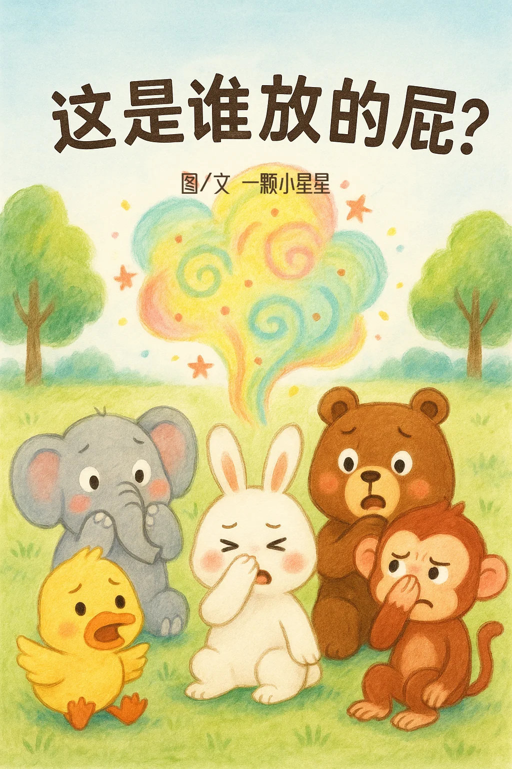 动物奇遇记动物奇趣  🐰🐘🐒🦆森林小动物们的“屁”事大赏！彩色屁云冒不停