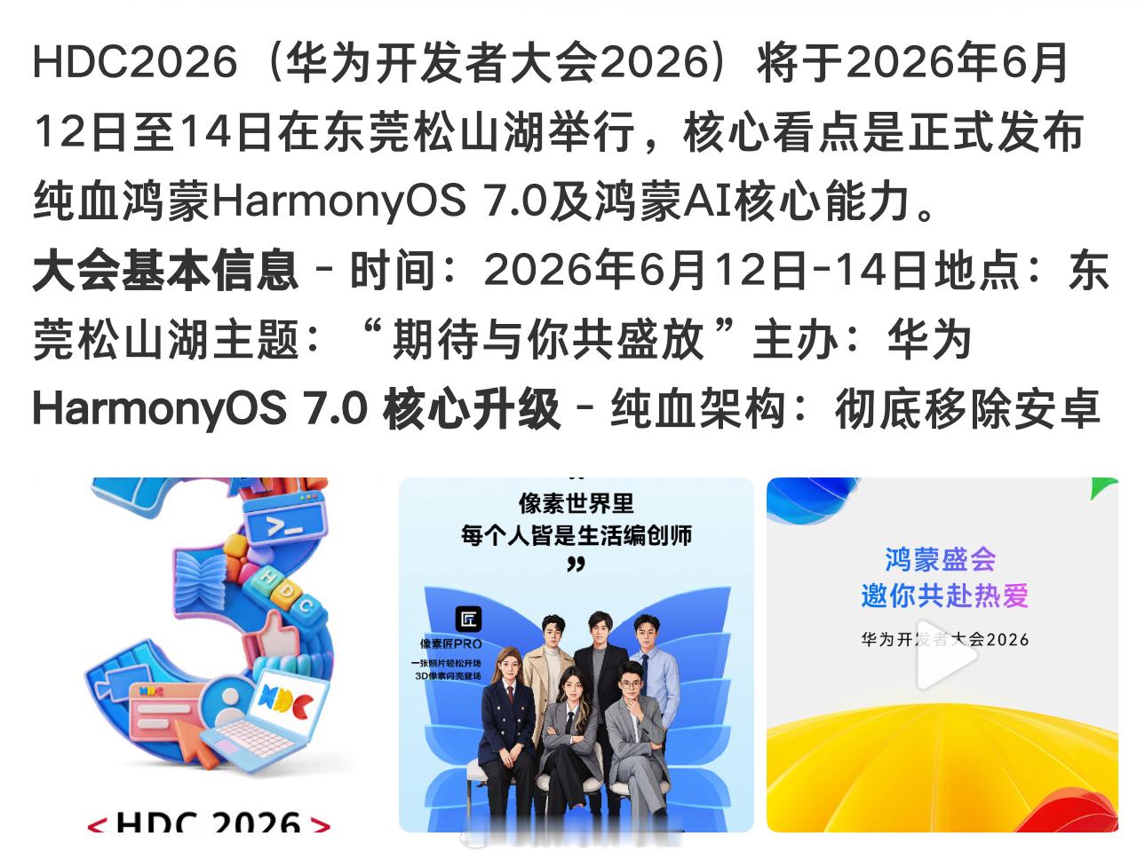 HDC2026 鸿蒙7就鸿蒙7呗，非要加“纯血”两字干嘛，这不给小黑子发挥的余地