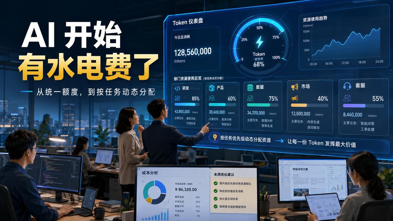 AI 开始有水电费了。

最近看到一个信号：大厂开始调整内部 AI token 