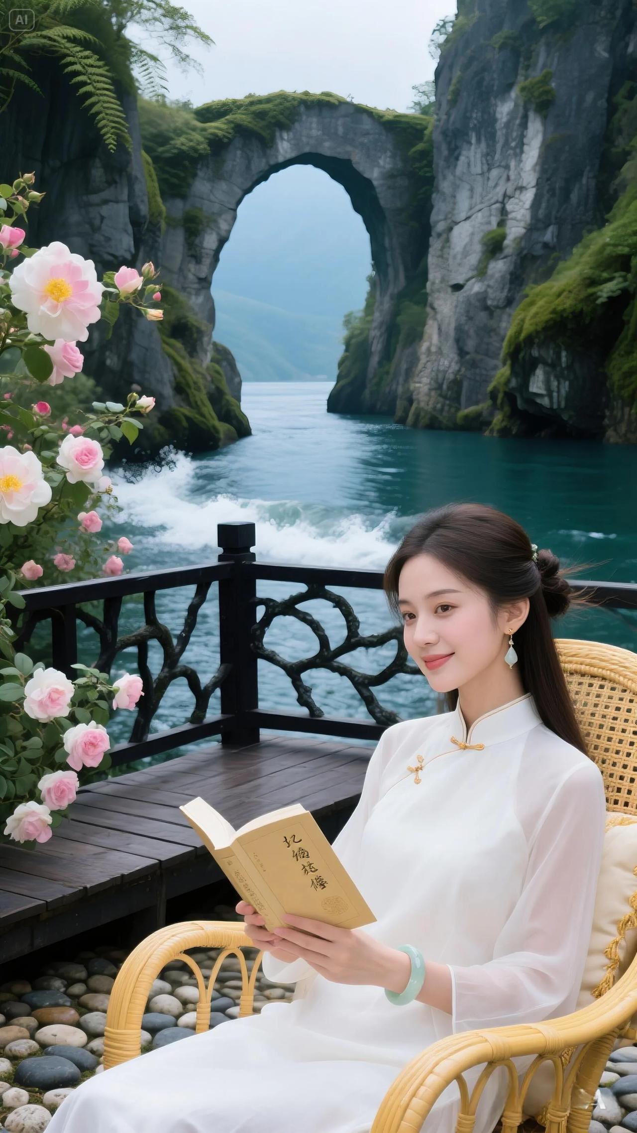 在碧海蓝天的背景下