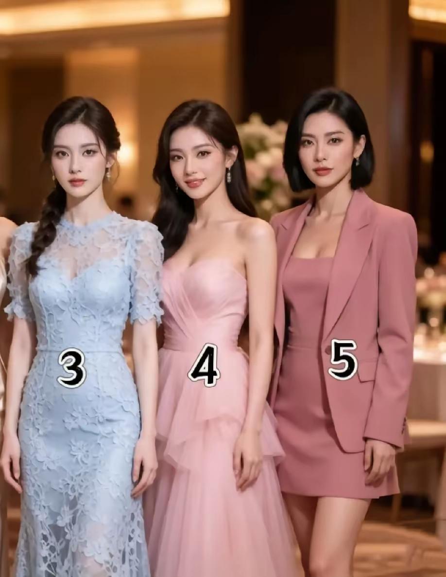 3号美丽动人最耐看，4号杨柳细腰身形好，我就选5号，她端庄优雅最漂亮。你想把谁带