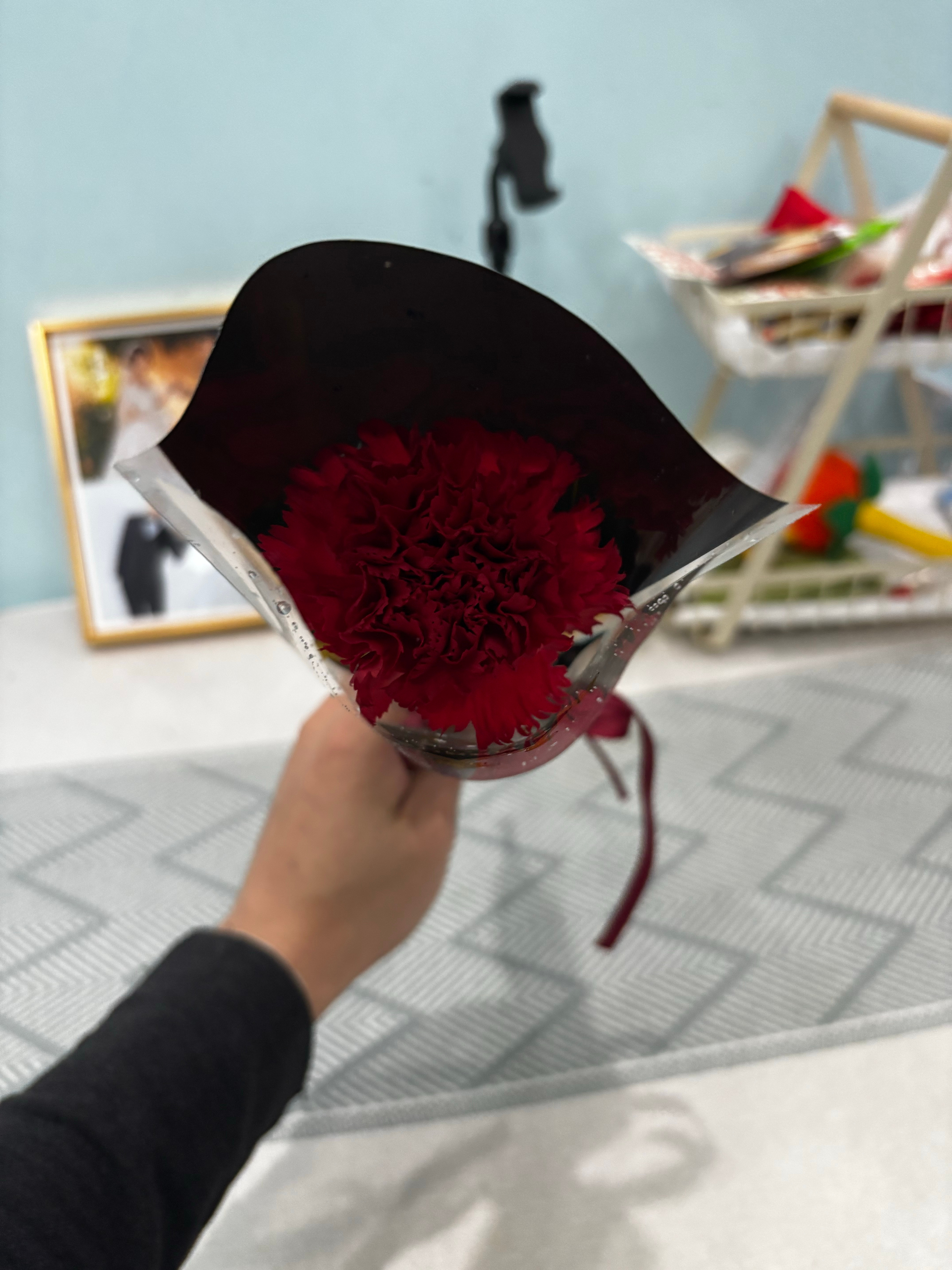 从物业领了一枝花，送给女朋友 