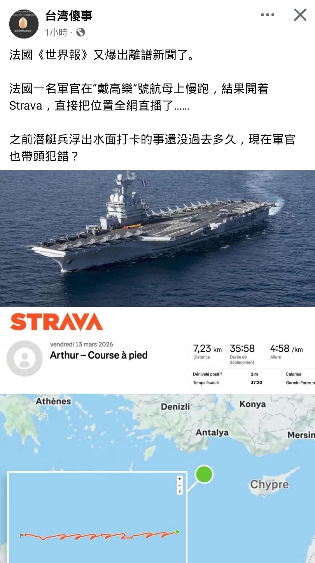 从Strava共享数据能读出哪些潜在信息？


从Strava上这位法国军官公开