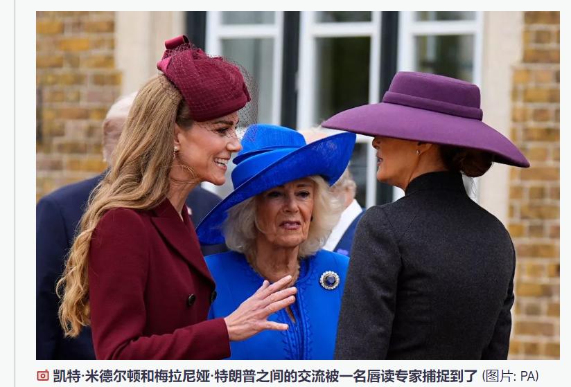凯特·米德尔顿和梅拉尼娅·特朗普在今天下午美国总统和第一夫人抵达温莎进行国事访问