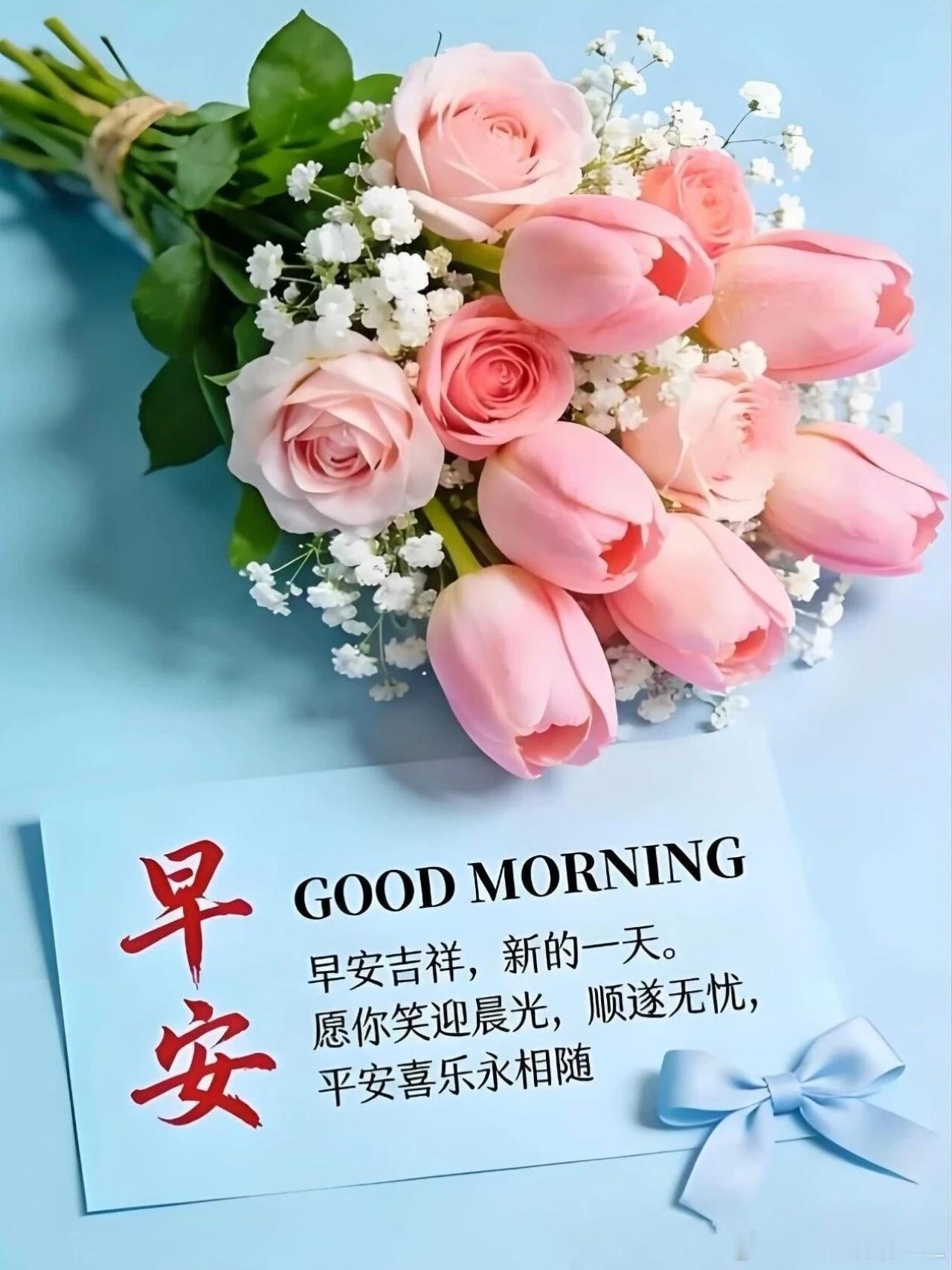 早安 美好的一天从清晨开始拥抱平凡的喜悦静享美好的生活拥有好心情，才有好的运气愿