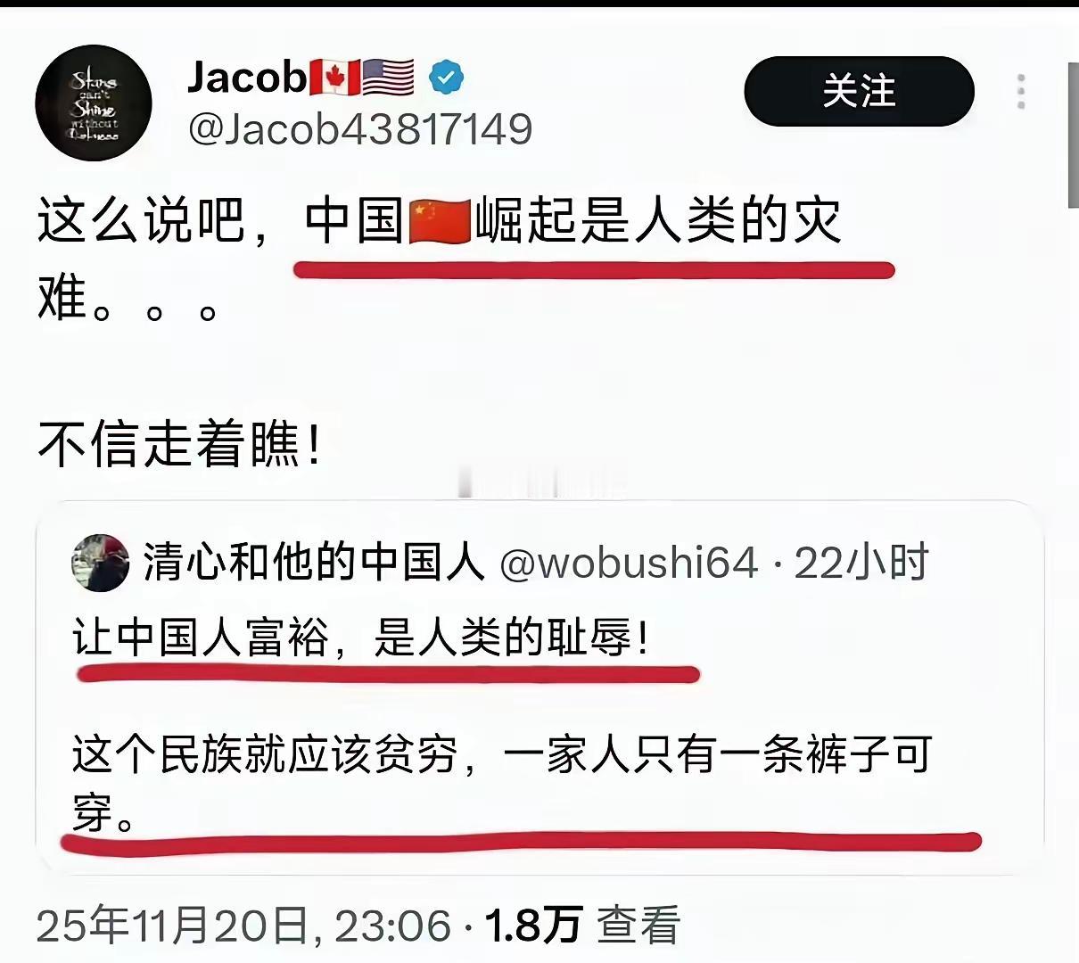 不是有一句话是这么说的吗：最恨中国的不是欧美人，而是那些润出去的中国人。

你看