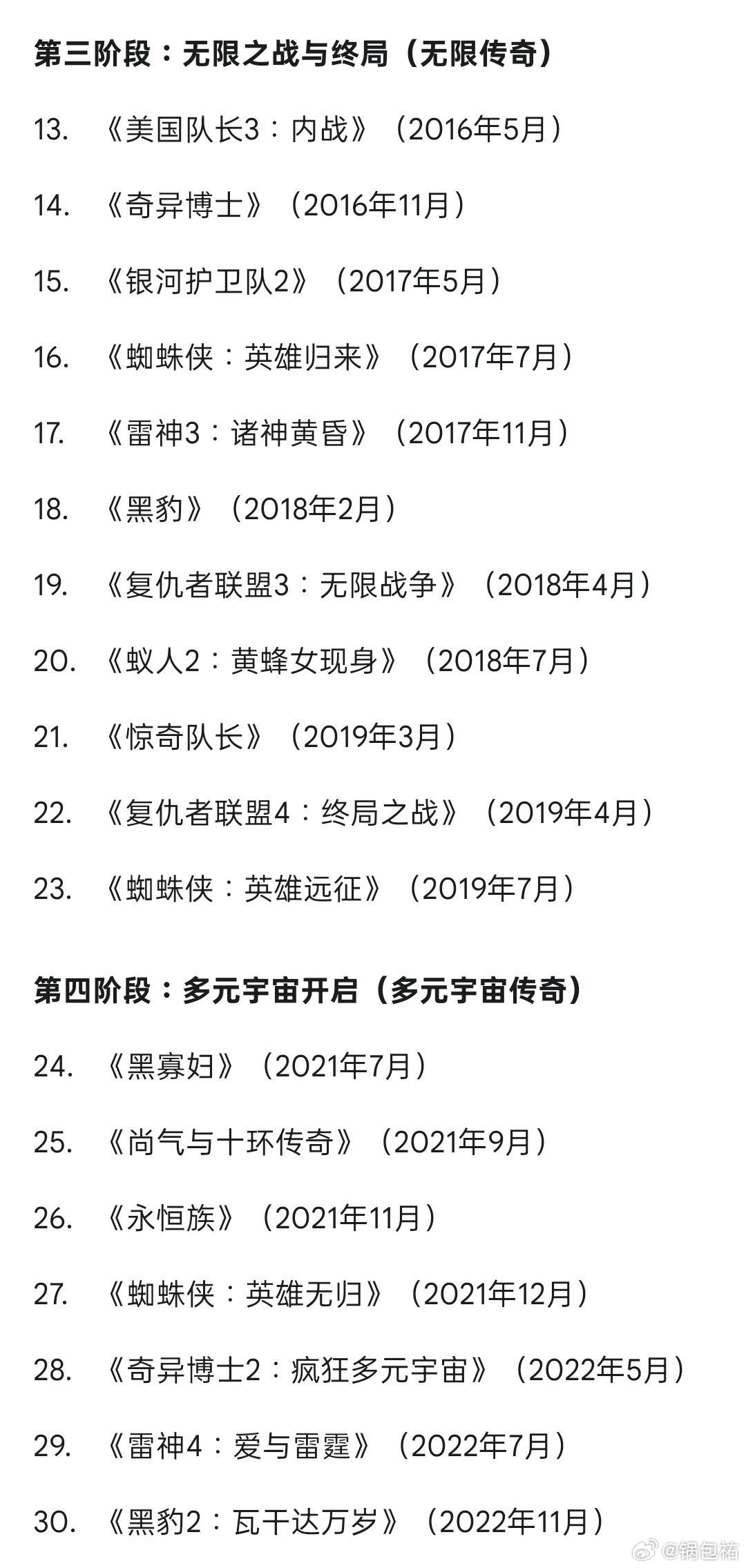 为了年底的復联5又开始补起漫威...有没有漫威粉推荐有哪部必看，哪部不用看的啊？