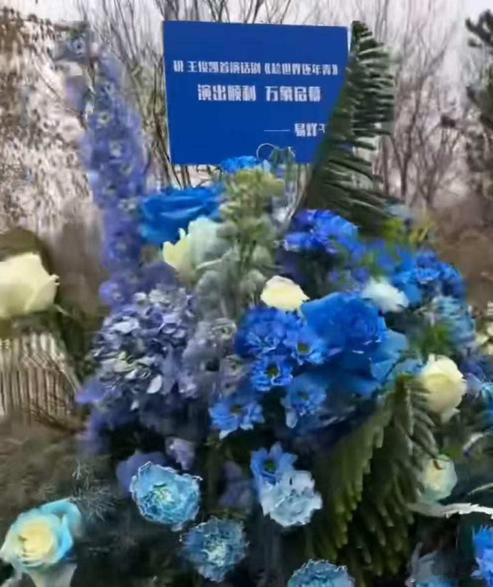 易烊千玺给王俊凯送蓝色系花篮易烊千玺给王俊凯送蓝色系花篮，是应援色呢！ 易烊千玺