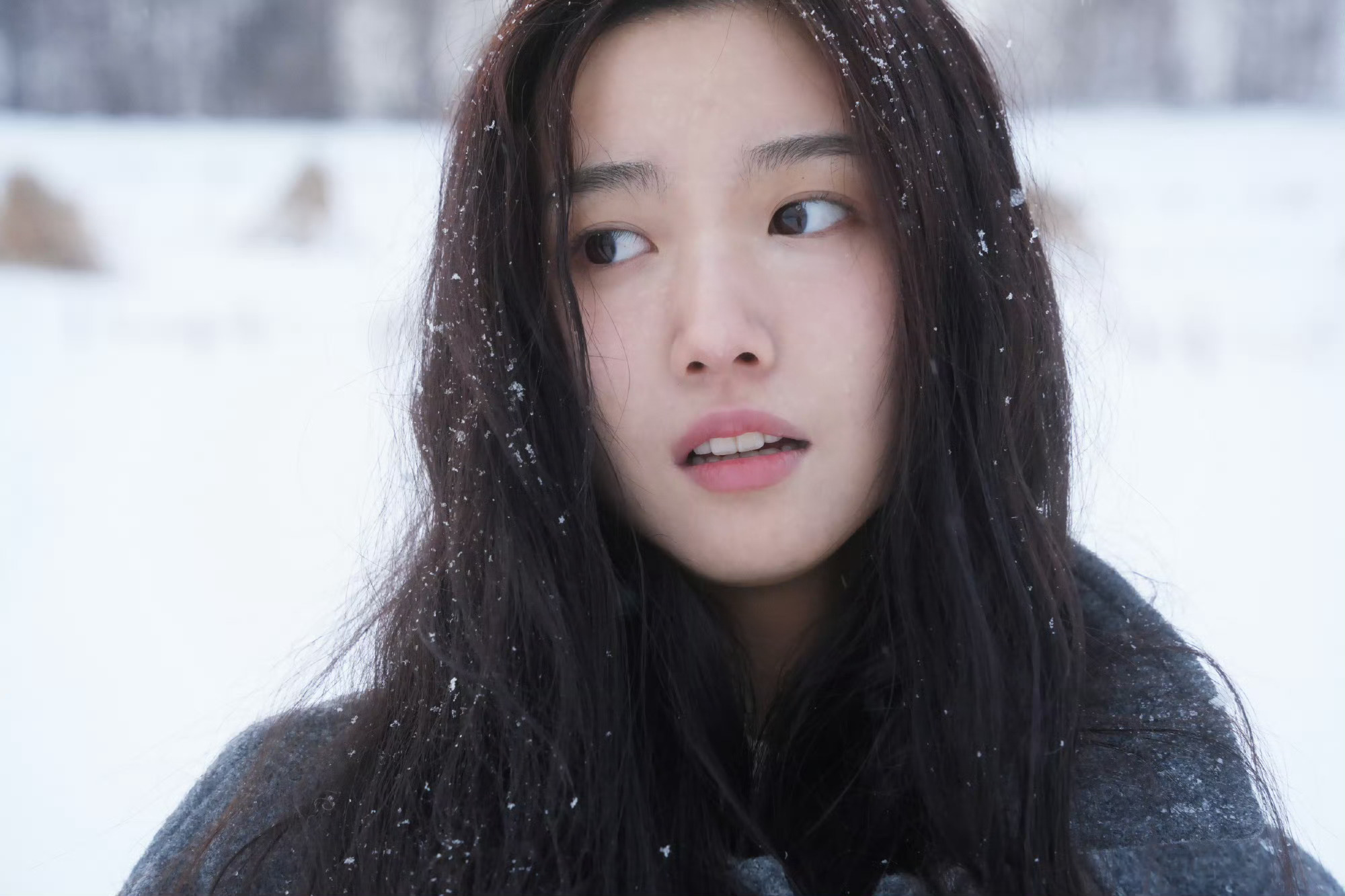 卢昱晓应景冬日美照天呐撸，这个卢昱晓也太美了吧！她拍照真的很松弛，好有生活感给卢