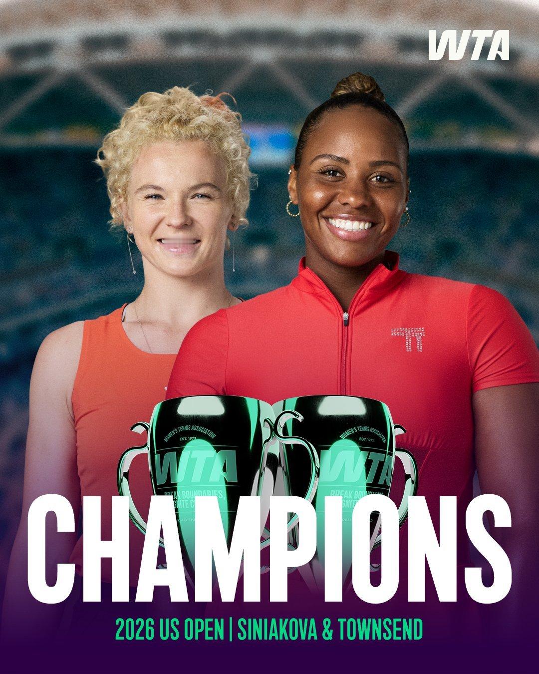 西尼亚科娃组合美网夺冠🏆美网2026 女双决赛，头号种子西尼亚科娃/汤森德以5
